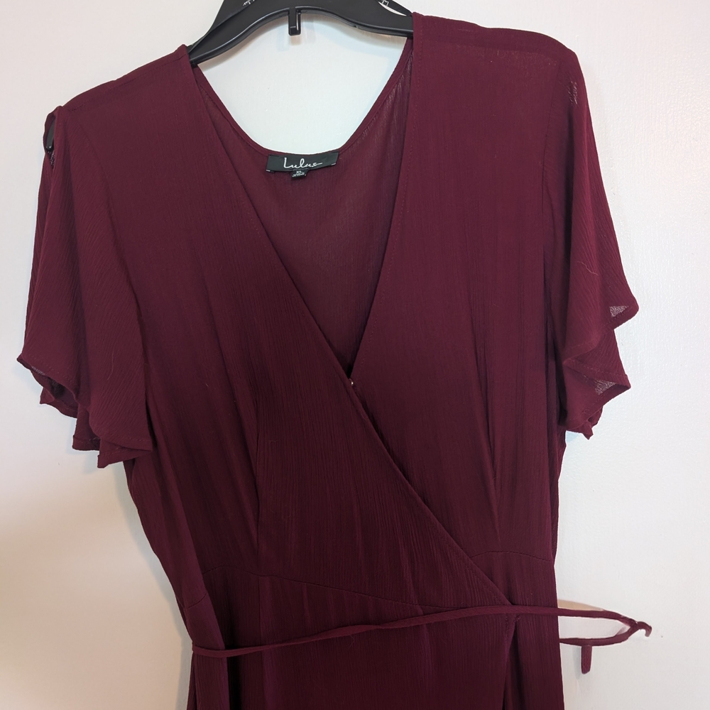 Lulu's Deep Wine Wrap Dress